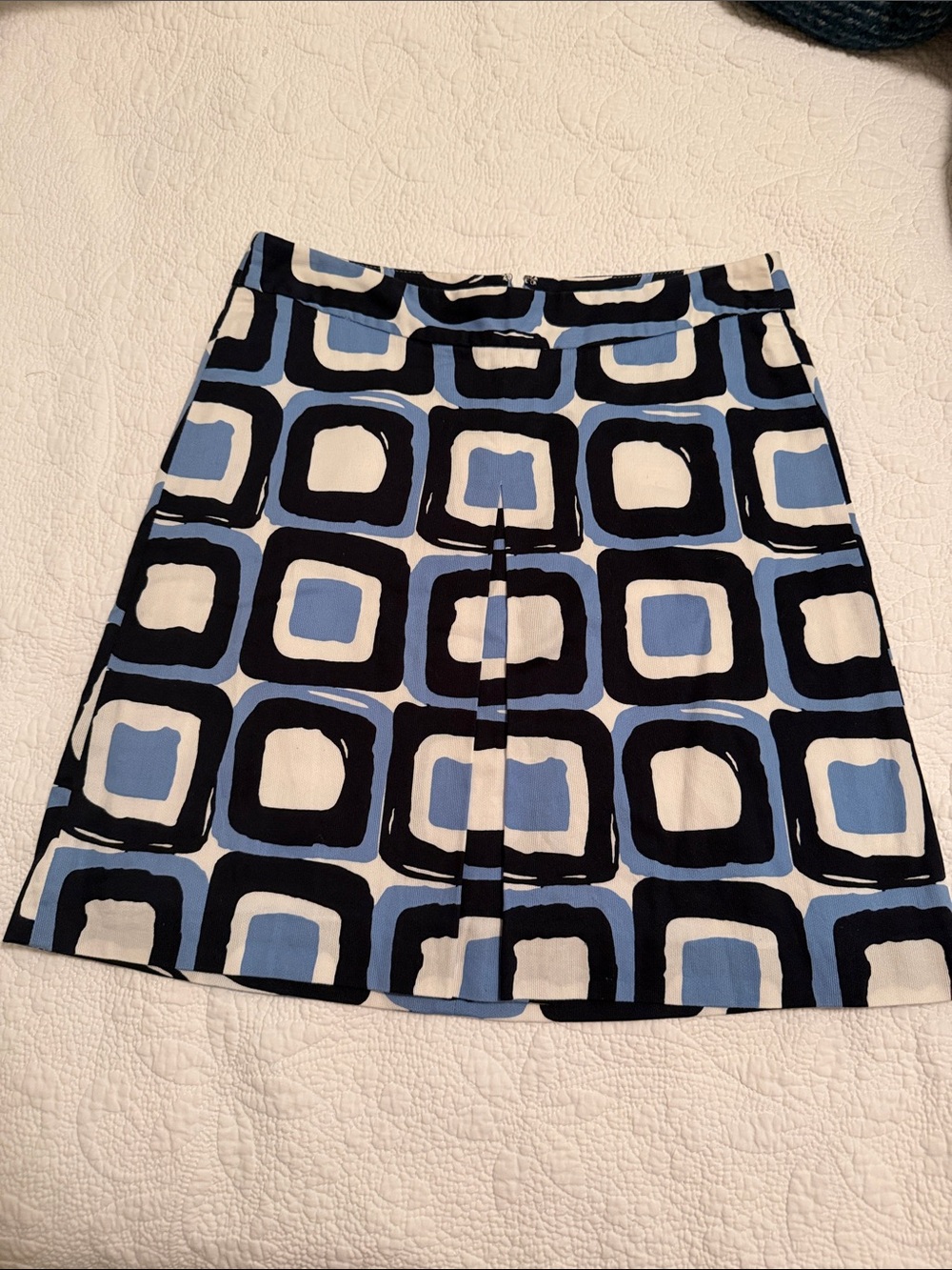 Banana Republic Blue Geometric Print A-Line Skirt